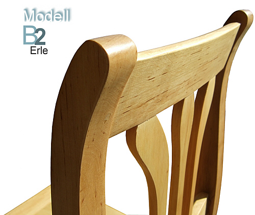 Stuhl B2 - Erle - Detail Lehne