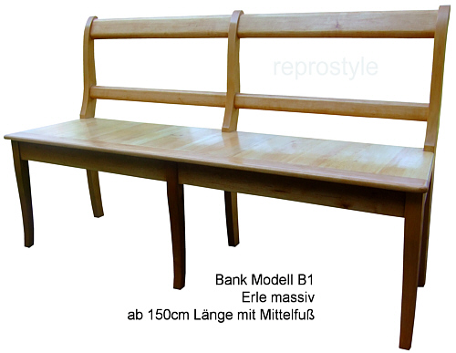 Sitzbank Biedermeier Modell B1 mit Mittelfuß