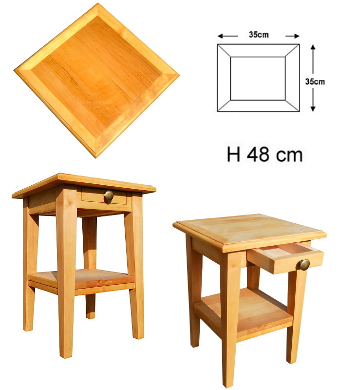 Nachttisch Modell A mit Schublade und Ablage - Erle - Hartl/ Wachs