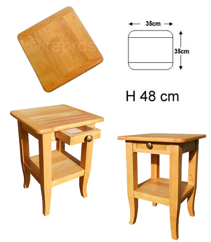 Nachttisch mit Schublade und Ablage - Erle- Hartl/ Wachs