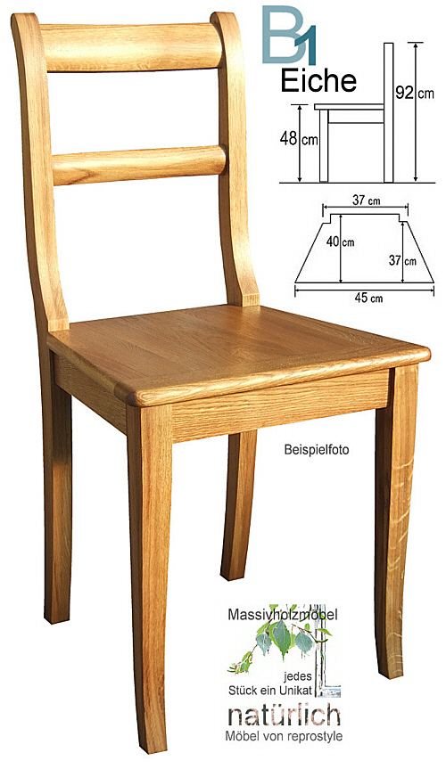 Stuhl Modell B1 - Eiche Massivholz